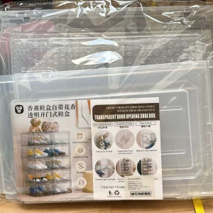 Zapatera de acrilico transparente