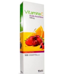 Vitamina C 100 mg x 500 comprimidos Sabor frutos rojos